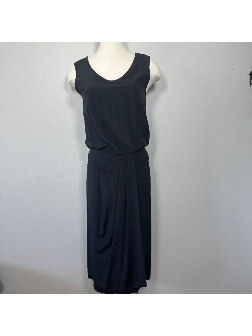 Vintage Wayne Clark Black Sleeveless Midi Dress size 4-6